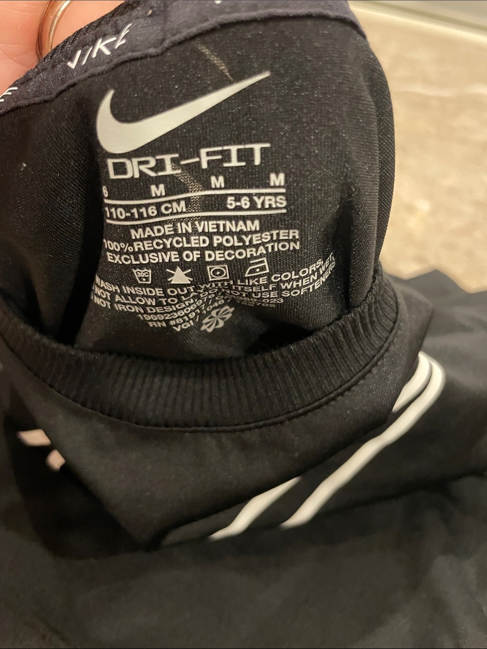 Nike Black Tee with White Swoosh - Kids Short Sleeve - Picture 2 of 5